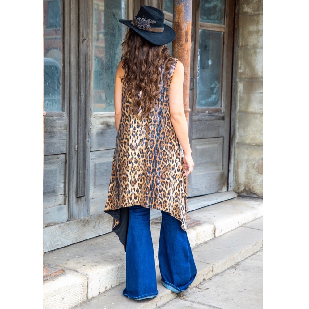 LAST ONE 🆕🐾L&B SEQUIN Leopard Kimono/Duster🐾 - Picture 5 of 8